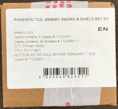 Pokemon SWSH1 Sword & Shield Base Set Booster Box CASE (6 Booster Boxes)
